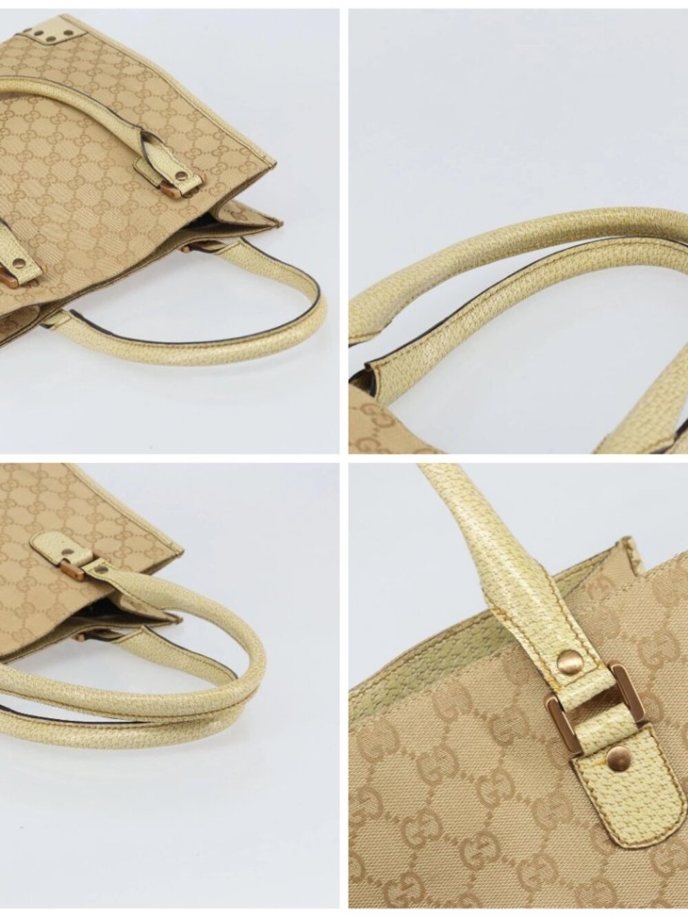 GUCCI GG Canvas Tote Bag Beige Gold 124261 Auth ep13162 - Picture 16 of 16